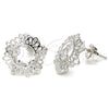 Rhodium Gold Filled Stud Earring, with White Cubic Zirconia, Polished, Rhodium Finish, 02.106.0031.1