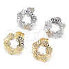 Rhodium Gold Filled Stud Earring, with White Cubic Zirconia, Polished, Rhodium Finish, 02.106.0031.1