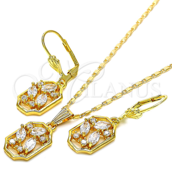 Gold Filled Ring — Earring and Pendant Adult Set with White Cubic — alternate product view — SKU 121091 | Oro Laminado anillo — Earring and Pendant Adult Set with blanco Cubic — SKU 121091