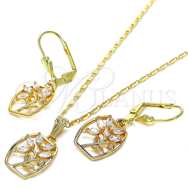 Gold Filled Ring — Earring and Pendant Adult Set Leaf Design with — alternate product view — SKU 121092 | Oro Laminado anillo — Earring and Pendant Adult Set Leaf diseño with — SKU 121092