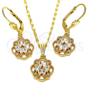 Gold Filled Ring — Earring and Pendant Adult Set with White Cubic — main product view — SKU 121097 | Oro Laminado anillo — Earring and Pendant Adult Set with blanco Cubic — SKU 121097
