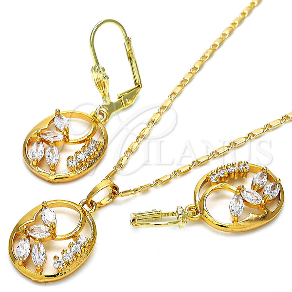 Gold Filled Ring — Earring and Pendant Adult Set Leaf Design with — alternate product view — SKU 121125 | Oro Laminado anillo — Earring and Pendant Adult Set Leaf diseño with — SKU 121125