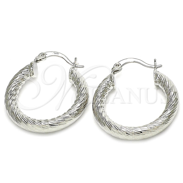 Rhodium Gold Filled Small Hoop, Diamond Cutting Finish, Rhodium Finish, 5.139.011.1.25