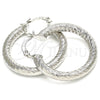 White Gold Filled Hoop Earrings — Medium Hoop Diamond Cutting 5. — alternate product view — SKU 121151 | Oro Laminado Blanco aretes de aro — Medium Hoop Diamond Cutting 5. — SKU 121151