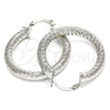 White Gold Filled Hoop Earrings — Medium Hoop Diamond Cutting 5. — alternate product view — SKU 121151 | Oro Laminado Blanco aretes de aro — Medium Hoop Diamond Cutting 5. — SKU 121151