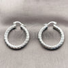 Rhodium Gold Filled Medium Hoop, Diamond Cutting Finish, Rhodium Finish, 5.139.010.1.30