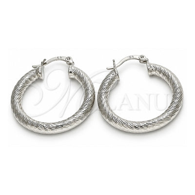 White Gold Filled Medium Hoop, Diamond Cutting Finish, Rhodium Finish, 5.139.010.1.30