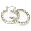 White Gold Filled Small Hoop, Twist Design, Diamond Cutting Finish, Rhodium Finish, 02.170.0108.2.25