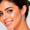 Rhodium Gold Filled Medium Hoop, Diamond Cutting Finish, Rhodium Finish, 02.170.0108.2.30