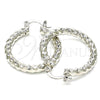 Rhodium Gold Filled Medium Hoop, Diamond Cutting Finish, Rhodium Finish, 02.170.0108.2.30