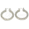 Rhodium Gold Filled Medium Hoop, Diamond Cutting Finish, Rhodium Finish, 02.170.0108.2.30