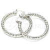 Rhodium Gold Filled Medium Hoop, Twist Design, Diamond Cutting Finish, Rhodium Finish, 02.170.0108.2.40