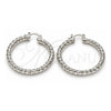 White Gold Filled Medium Hoop, Twist Design, Diamond Cutting Finish, Rhodium Finish, 02.170.0108.2.40