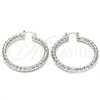 Rhodium Gold Filled Medium Hoop, Twist Design, Diamond Cutting Finish, Rhodium Finish, 02.170.0108.2.40