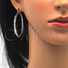 Rhodium Gold Filled Large Hoop, Twist Design, Polished, Rhodium Finish, 02.170.0108.2.50