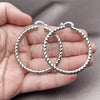 Rhodium Gold Filled Large Hoop, Twist Design, Polished, Rhodium Finish, 02.170.0108.2.50