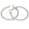 Rhodium Gold Filled Large Hoop, Twist Design, Polished, Rhodium Finish, 02.170.0108.2.50