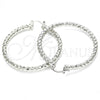 Rhodium Gold Filled Large Hoop, Twist Design, Polished, Rhodium Finish, 02.170.0108.2.50