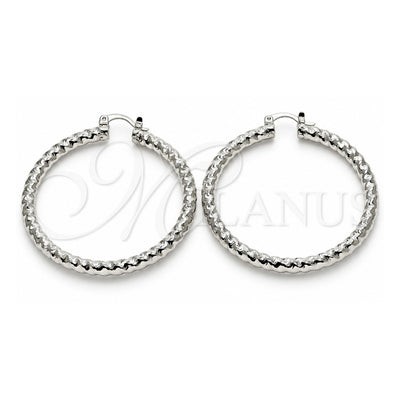 White Gold Filled Large Hoop, Twist Design, Polished, Rhodium Finish, 02.170.0108.2.50