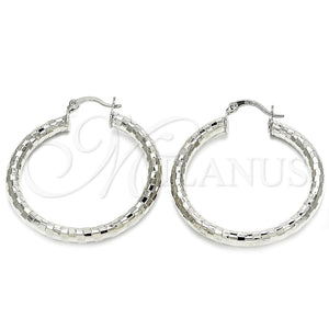 White Gold Filled Hoop Earrings — Medium Hoop Polished 5. — main product view — SKU 121160 | Oro Laminado Blanco aretes de aro — Medium Hoop pulido 5. — SKU 121160