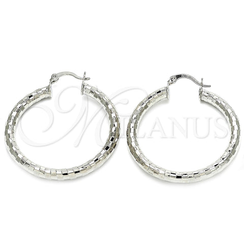 Rhodium Gold Filled Medium Hoop, Polished, Rhodium Finish, 5.139.028.1.40