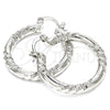 Rhodium Gold Filled Medium Hoop, Diamond Cutting Finish, Rhodium Finish, 02.170.0228.1.30