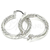 Rhodium Gold Filled Medium Hoop, Diamond Cutting Finish, Rhodium Finish, 02.170.0228.1.30
