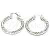 Rhodium Gold Filled Medium Hoop, Diamond Cutting Finish, Rhodium Finish, 02.170.0228.1.30