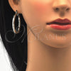 Rhodium Gold Filled Medium Hoop, Diamond Cutting Finish, Rhodium Finish, 02.170.0228.1.40