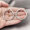 Rhodium Gold Filled Medium Hoop, Diamond Cutting Finish, Rhodium Finish, 02.170.0228.1.40
