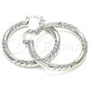 Rhodium Gold Filled Medium Hoop, Diamond Cutting Finish, Rhodium Finish, 02.170.0228.1.40