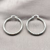 Rhodium Gold Filled Medium Hoop, Diamond Cutting Finish, Rhodium Finish, 02.170.0228.1.40