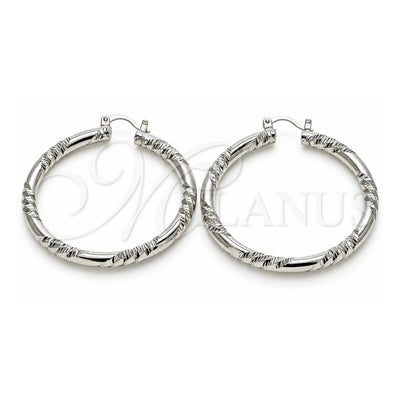 White Gold Filled Large Hoop, Diamond Cutting Finish, Rhodium Finish, 02.170.0228.1.50