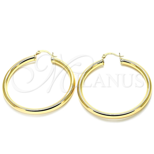 Oro Laminado Large Hoop, Gold Filled Style Polished, Golden Finish, 02.170.0235.50