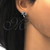 Rhodium Gold Filled Stud Earring, Tree Design, with White Cubic Zirconia, Polished, Rhodium Finish, 02.195.0094.1