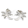 Rhodium Gold Filled Stud Earring, Tree Design, with White Cubic Zirconia, Polished, Rhodium Finish, 02.195.0094.1