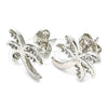 Rhodium Gold Filled Stud Earring, Tree Design, with White Cubic Zirconia, Polished, Rhodium Finish, 02.195.0094.1
