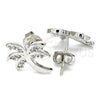 Rhodium Gold Filled Stud Earring, Tree Design, with White Cubic Zirconia, Polished, Rhodium Finish, 02.195.0094.1