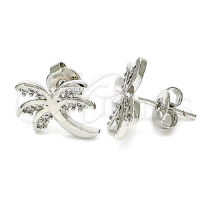 White Gold Filled Ring — Stud Earring Tree Design with White Cubic Zirconia — main product view — SKU 121201 | Oro Laminado Blanco anillo — Stud Earring Tree diseño with blanco Cubic Zirconia — SKU 121201