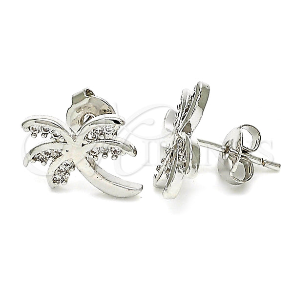 White Gold Filled Ring — Stud Earring Tree Design with White Cubic Zirconia — main product view — SKU 121201 | Oro Laminado Blanco anillo — Stud Earring Tree diseño with blanco Cubic Zirconia — SKU 121201