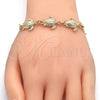 Oro Laminado Fancy Bracelet, Gold Filled Style Turtle Design, Polished, Golden Finish, 03.63.1871.07 (04 MM Thickness, 7 Inches Length)