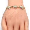 Oro Laminado Fancy Bracelet, Gold Filled Style Turtle Design, Polished, Golden Finish, 03.63.1871.07 (04 MM Thickness, 7 Inches Length)
