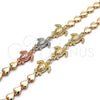 Oro Laminado Fancy Bracelet, Gold Filled Style Turtle and Heart Design, Polished, Golden Finish, 03.63.1873.08 (07 MM Thickness, 8 Inches Length)