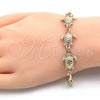 Oro Laminado Fancy Bracelet, Gold Filled Style Turtle Design, Polished, Golden Finish, 03.63.1874.07 (04 MM Thickness, 7 Inches Length)