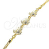 Oro Laminado Fancy Bracelet, Gold Filled Style Turtle Design, Polished, Golden Finish, 03.63.1874.07 (04 MM Thickness, 7 Inches Length)