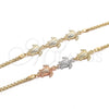 Oro Laminado Fancy Bracelet, Gold Filled Style Turtle Design, Polished, Golden Finish, 03.63.1874.07 (04 MM Thickness, 7 Inches Length)