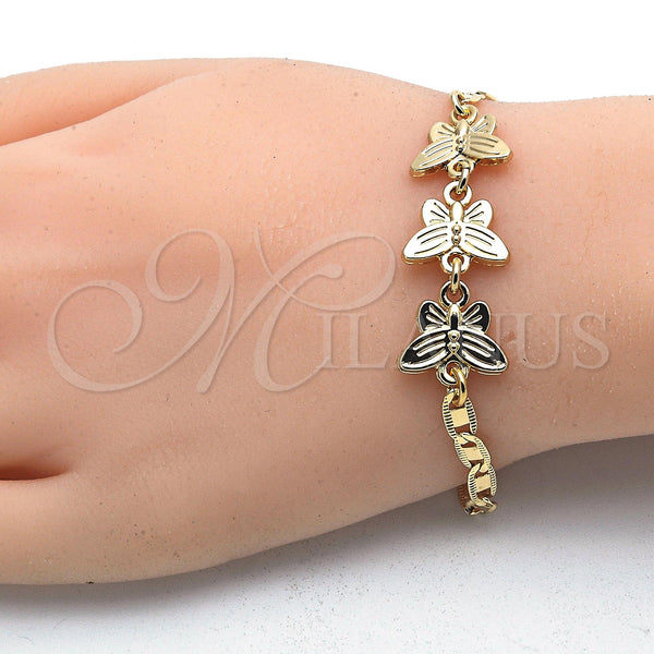 Gold Filled Bracelet — Fancy Bracelet Butterfly Design Polished 03.63. 04 MM — main product view — SKU 121261 | Oro Laminado brazalete — elegante Bracelet Butterfly diseño pulido 03.63. 04 MM — SKU 121261
