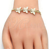 Oro Laminado Fancy Bracelet, Gold Filled Style Butterfly Design, Polished, Golden Finish, 03.63.1879.08 (04 MM for wholesale, additional product view 3
