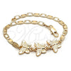 Oro Laminado Fancy Bracelet, Gold Filled Style Butterfly Design, Polished, Golden Finish, 03.63.1879.08 (04 MM for wholesale, additional product view 5