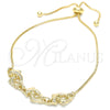 Oro Laminado Adjustable Bolo Bracelet, Gold Filled Style Dolphin Design, Polished, Golden Finish, 03.63.1884.12 (01 MM Thickness, 12 Inches Length)